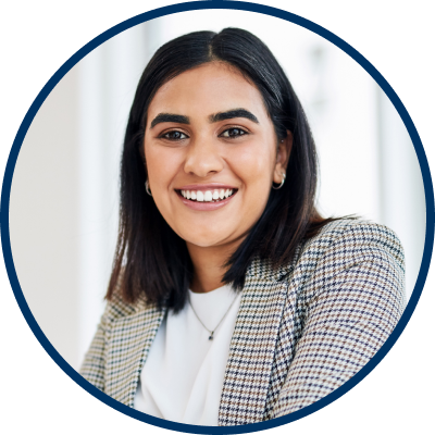 A female early business professional