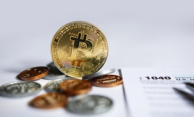 Picture of a concept of a fisical bitcoin coin forged with a b writed