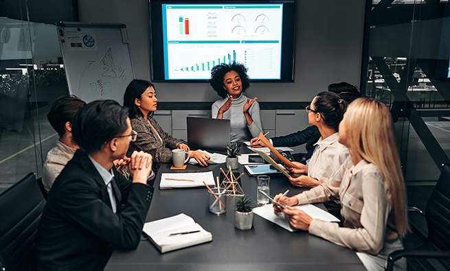 People gathering around a table