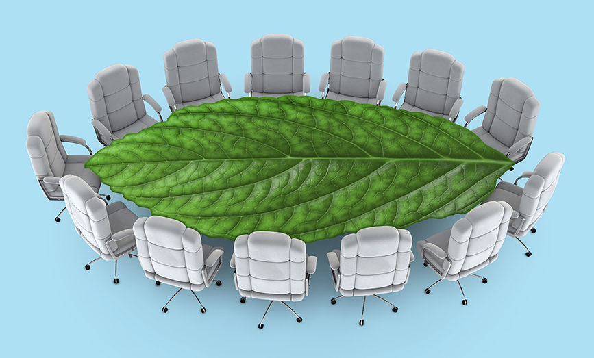 boardroom table with leaf as table