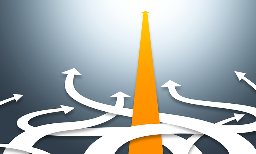 Concept of confused business with different directions