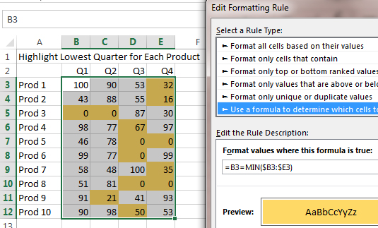 Excel: Array Formulas in Conditional Formatting | IMA
